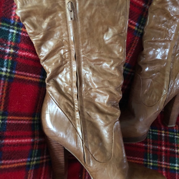 Jessica Simpson Tulip Tan scrunch vegan leather knee high boot - Picture 2 of 4